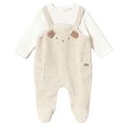 Baby Boys White & Beige Lamb Romper, 2, hi-res