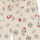 Younger Boys Beige Football Shorts, 1, hi-res