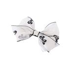 Girls White & Navy Blue Bow Hairclip, 1, hi-res