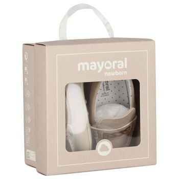 Baby Boys Ivory Leather Pre Walker Moccasins