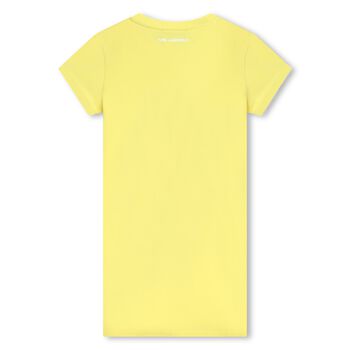 فستان بنات بشعار شوبيت باللون الأصفر