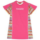 Girls Pink Zigzag Dress, 2, hi-res