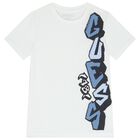 Boys White Graffiti Logo T-Shirt, 1, hi-res