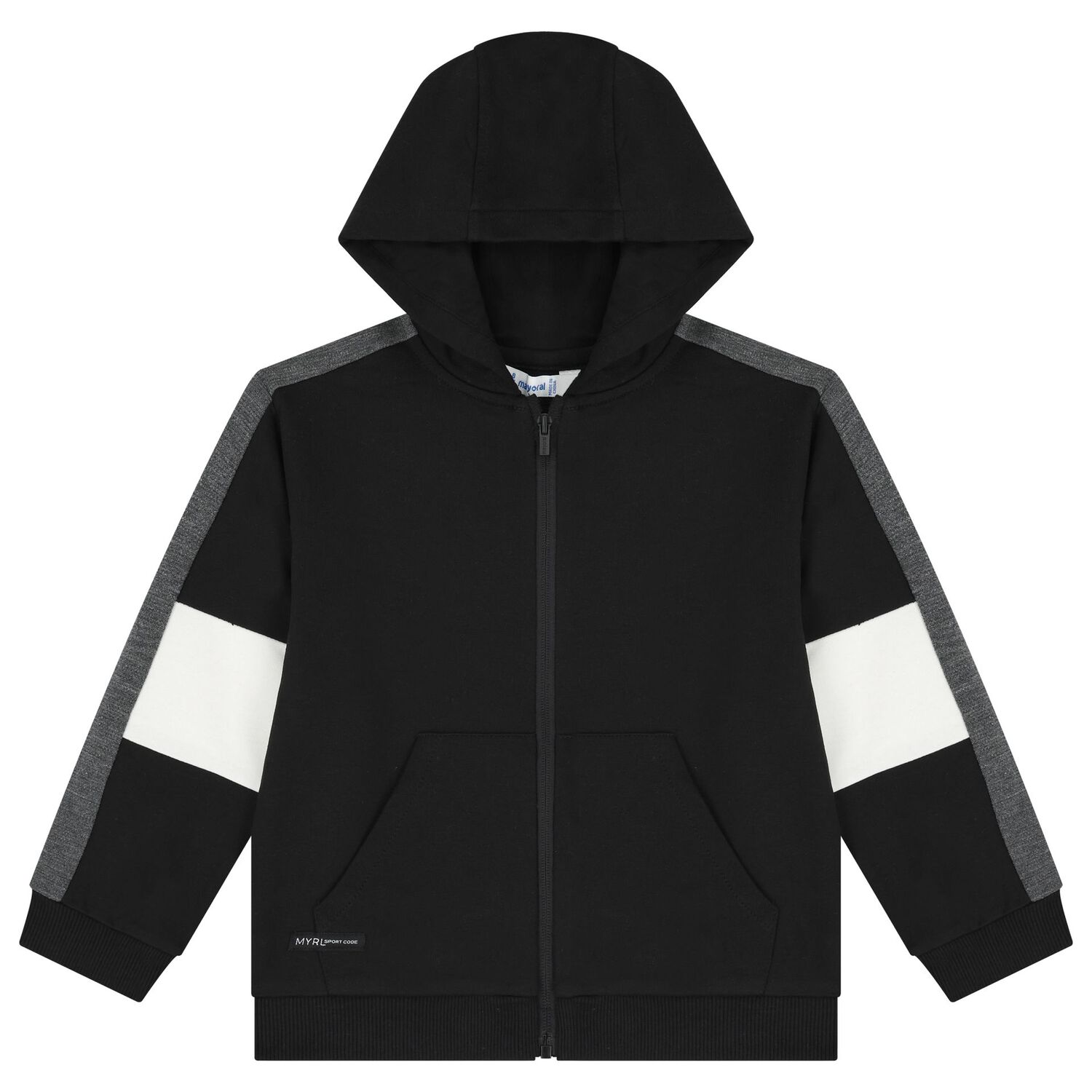 Boys Black & Grey Tracksuit (3 Piece), 2, hi-res