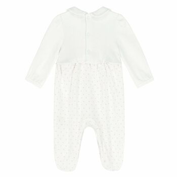 Baby Girls White & Pink Babygrow