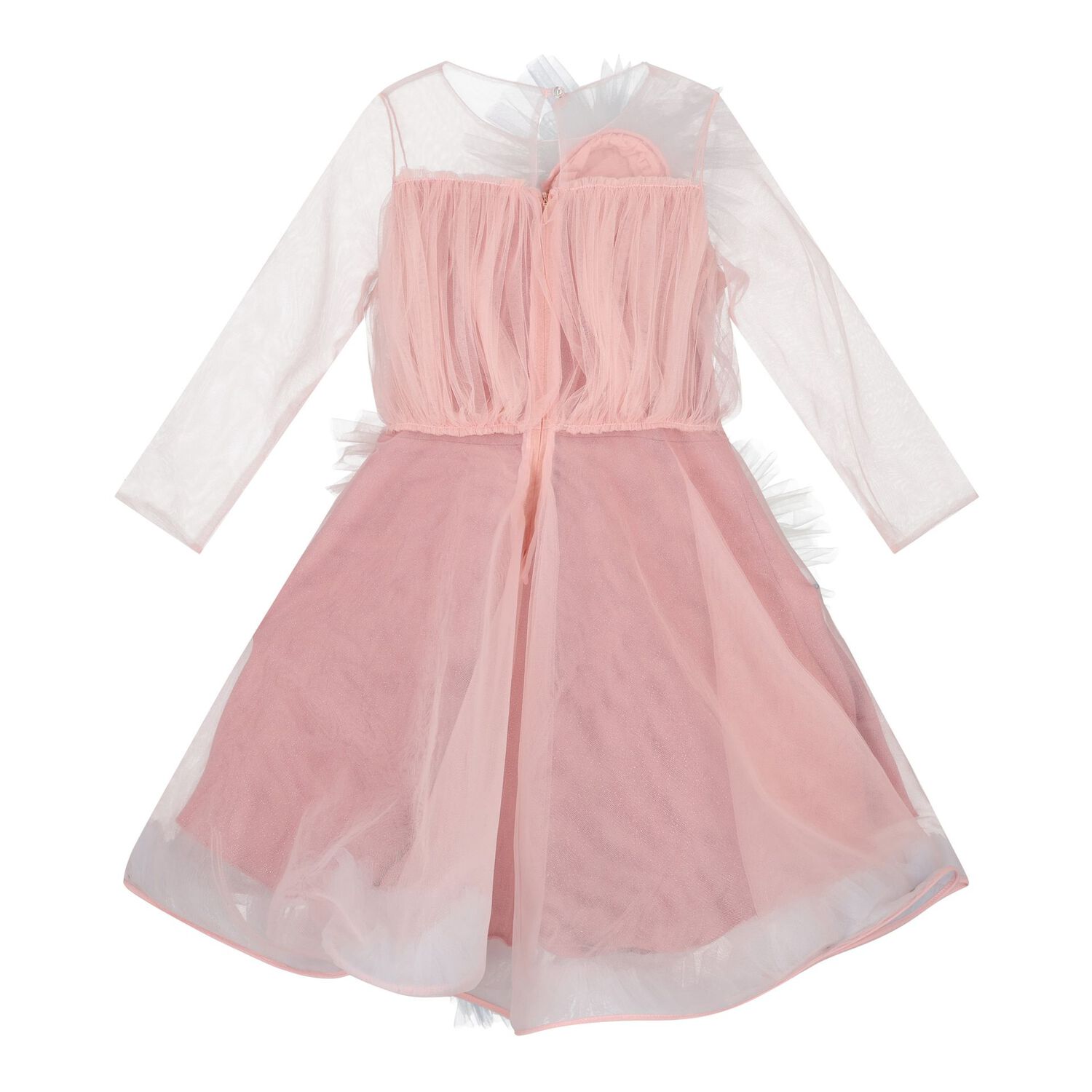 Girls Pink Tulle Flowers Dress, 1, hi-res image number null