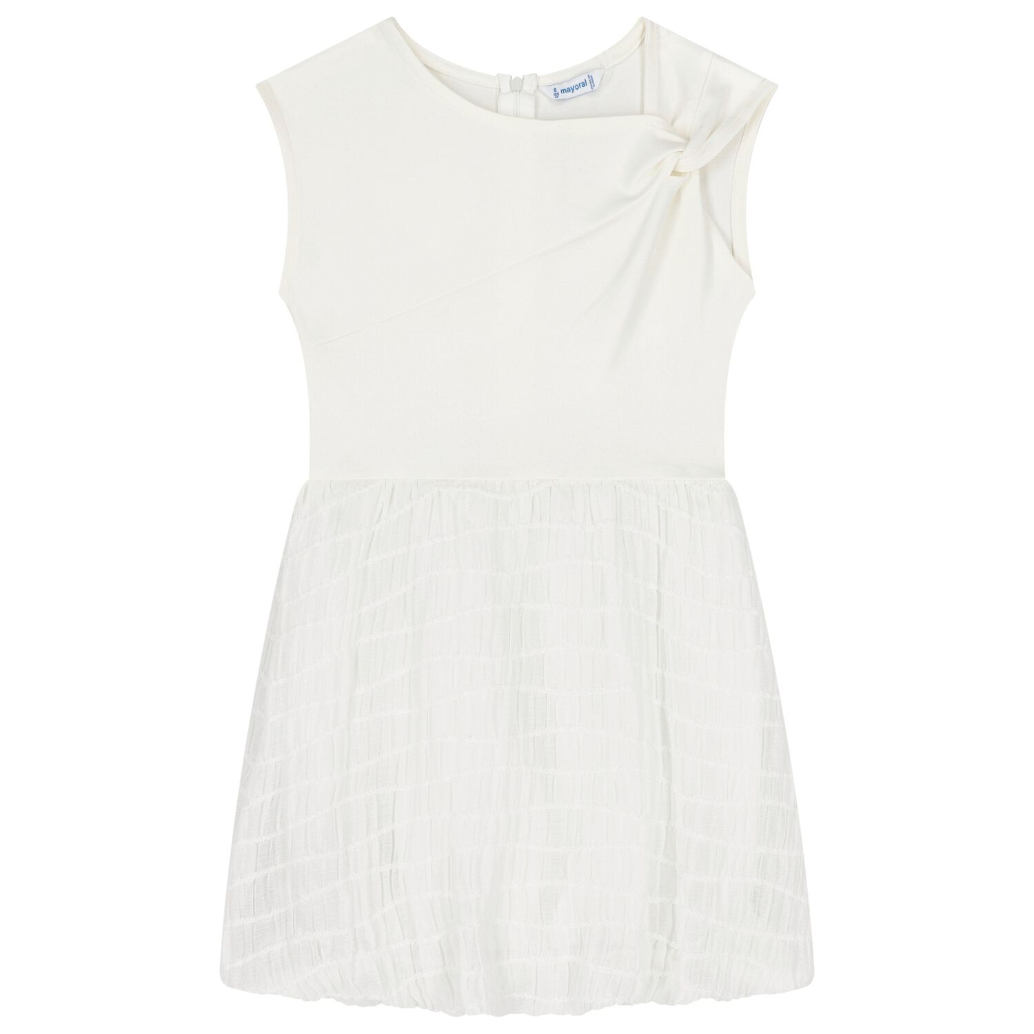 Girls Ivory Chiffon Bubble Dress, 1, hi-res