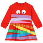 Younger Girls Red Striped Dress, 1, hi-res