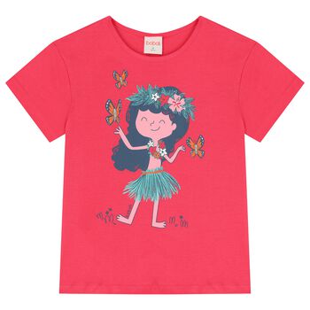 Girls Pink Dancing Lady T-Shirt