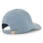 Girls Blue Logo Denim Cap, 1, hi-res