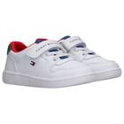 Boys White Logo Trainers, 1, hi-res