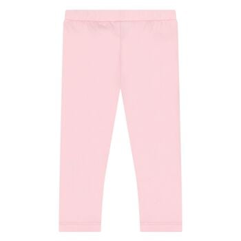 Younger Girls Pink Logo Leggings