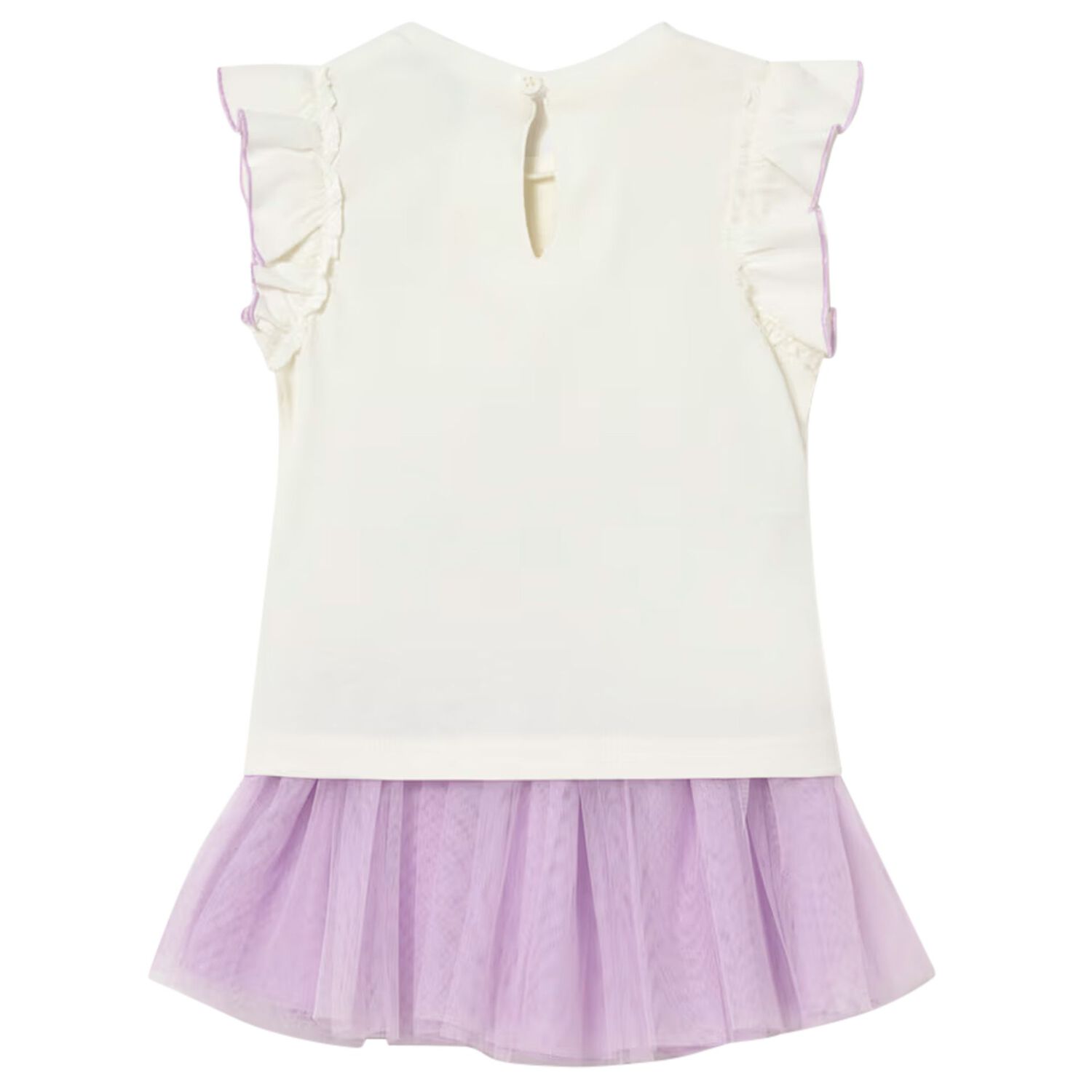 Younger Girls Ivory & Lilac Skirt Set, 2, hi-res