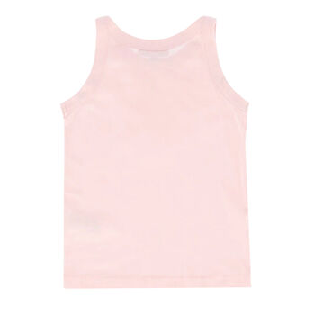 Girls Pink Tulle Ruffle Top