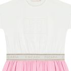 Girls White & Pink Logo Dress, 2, hi-res