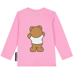 Pink Teddy Logo Long Sleeve Top