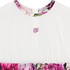 Girls White & Pink Peony Dress, 1, hi-res