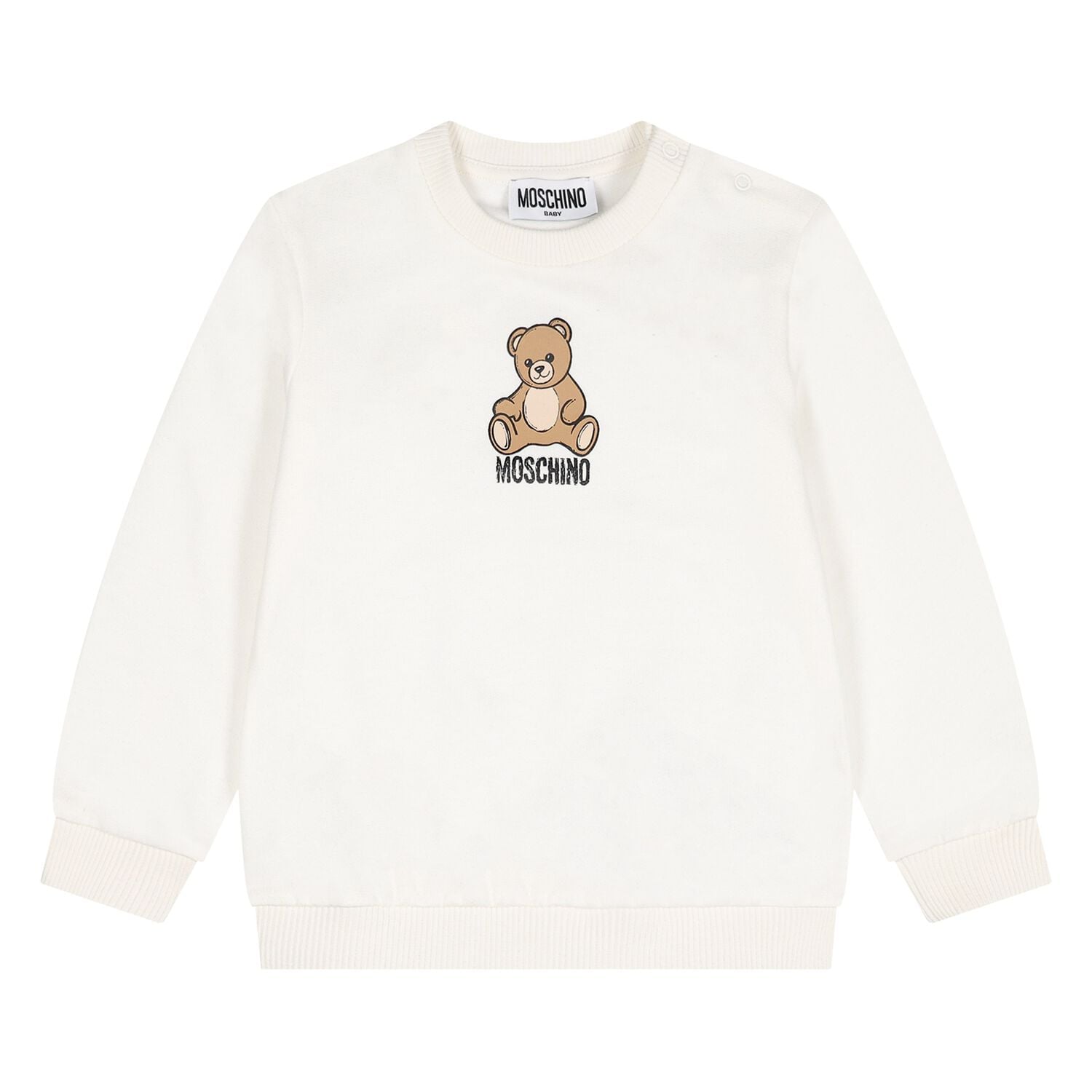 Younger White Teddy Bear Logo Sweatshirt, 1, hi-res