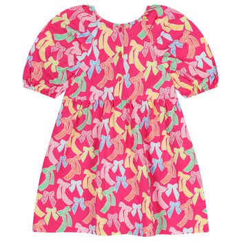 Girls Pink Bow Dress