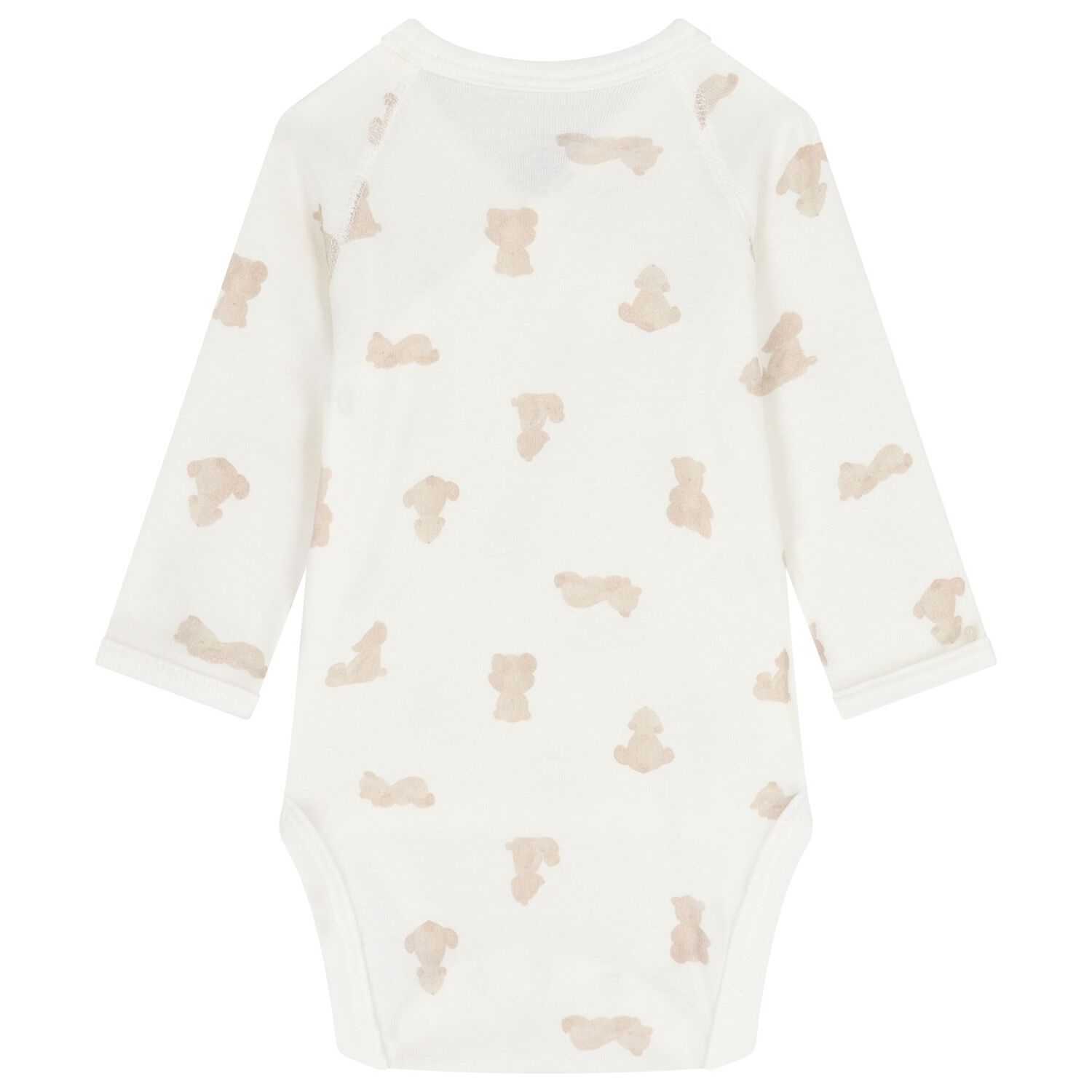 Ivory & Beige Teddy Bear Logo Baby Bodysuit ( 3-Pack ), 1, hi-res