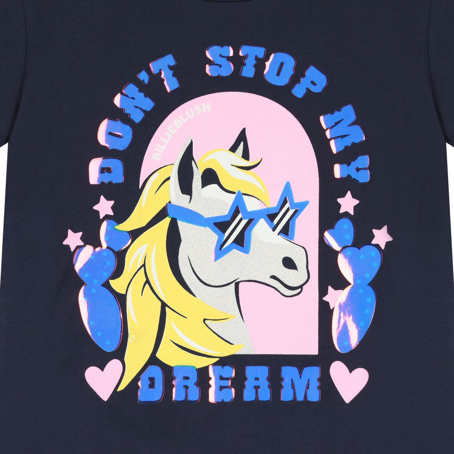 Girls Navy Blue Pony T-Shirt, 1, hi-res