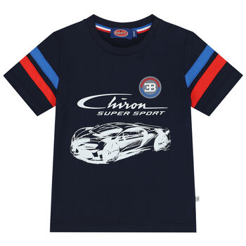 Younger Boys Navy Blue Sports Car T-Shirt