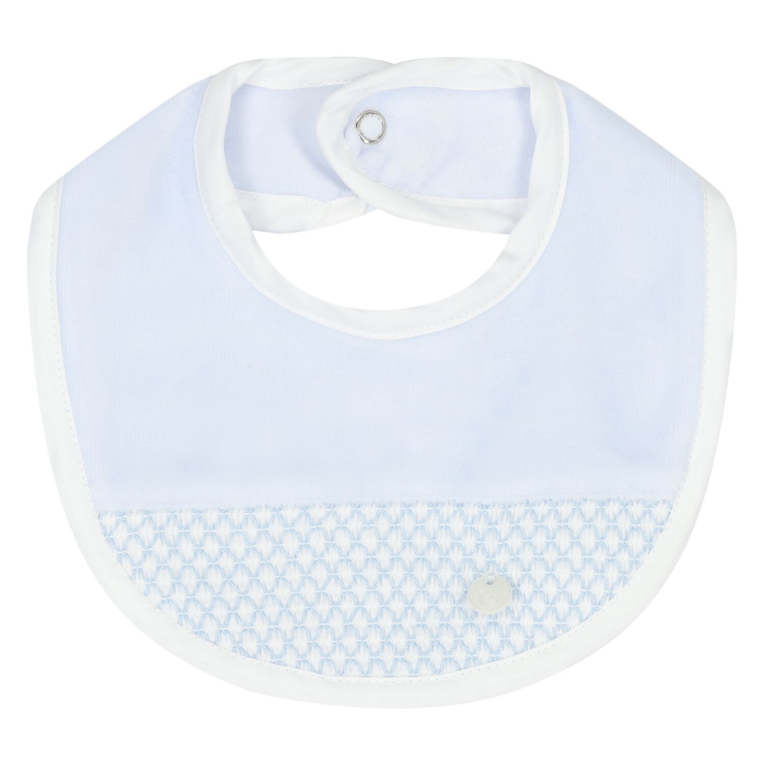 Baby Boys Blue Smocked Bib, 1, hi-res image number null