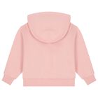 Girls Pink Web Striped Hooded Top, 1, hi-res