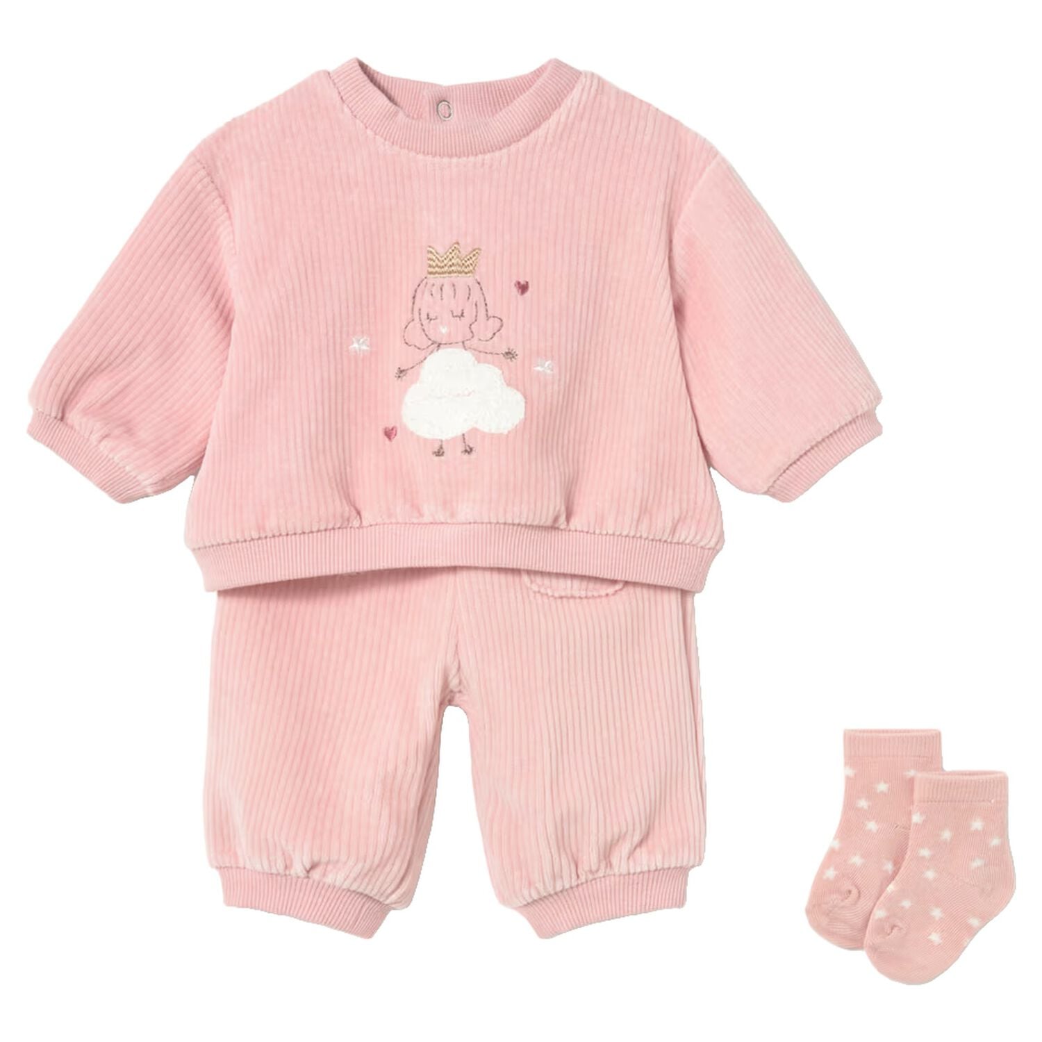 Baby Girls Pink Tracksuit Set, 1, hi-res