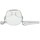 حقيبة يد جلد بالشعار باللون الأبيض, 1, hi-res