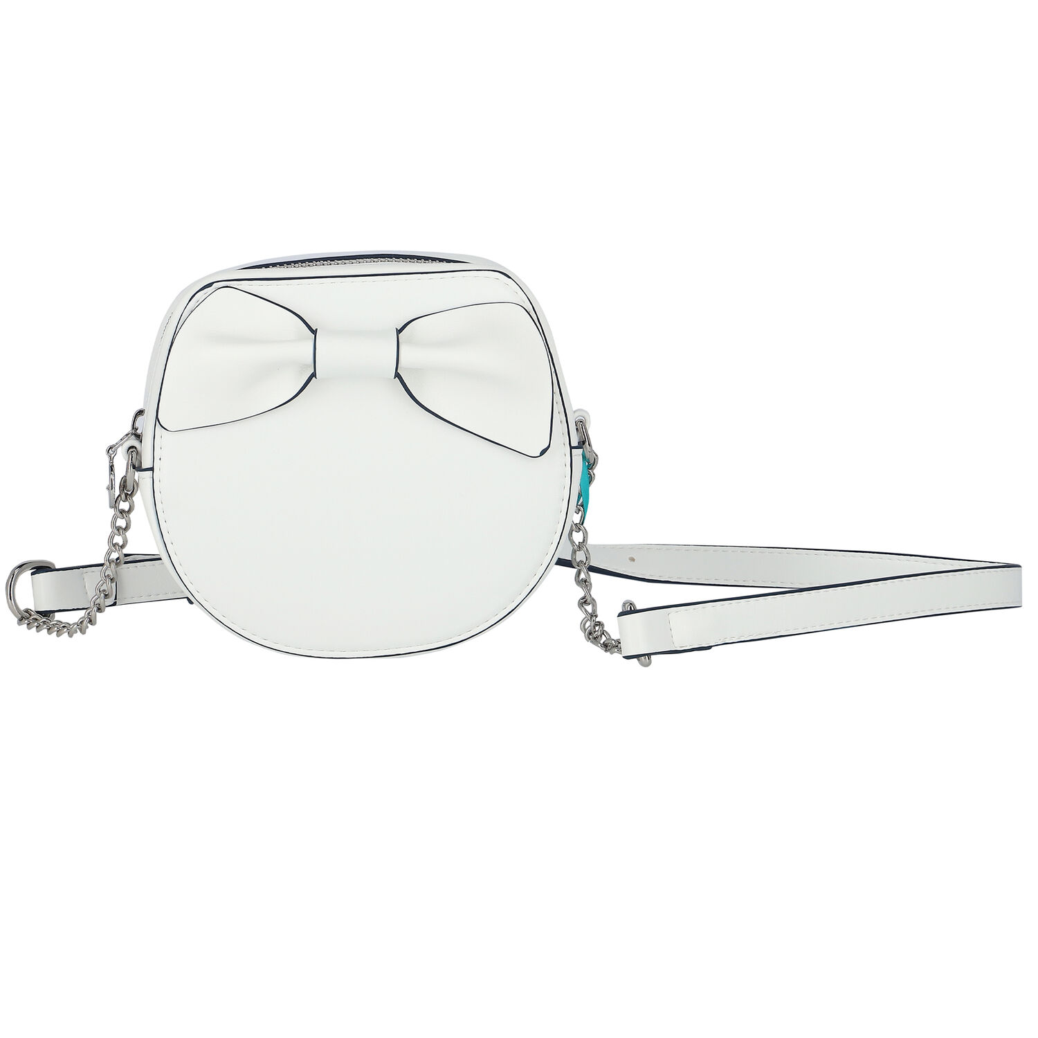 حقيبة يد جلد بالشعار باللون الأبيض, 1, hi-res image number null