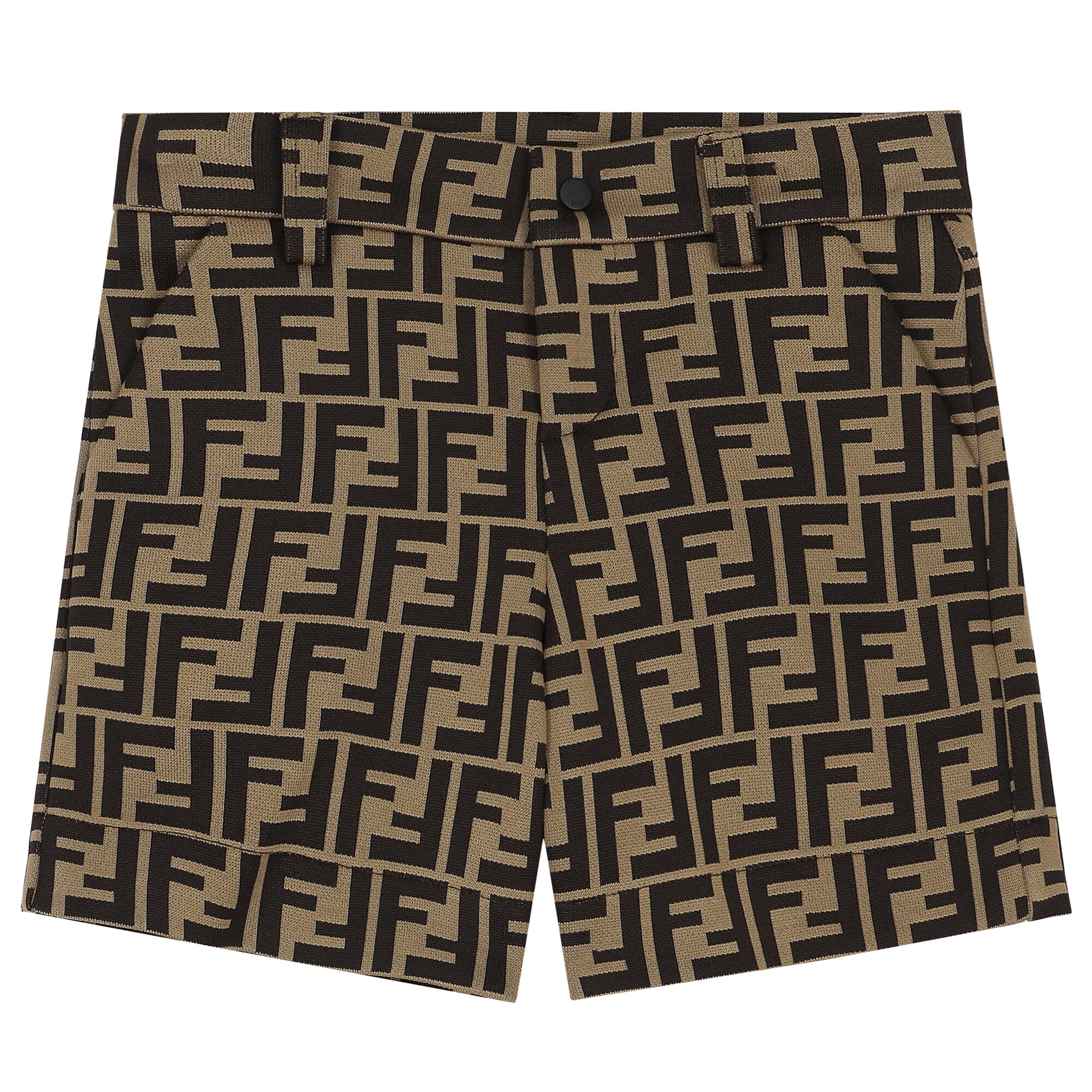 Fendi Boys Beige FF Logo Shorts Junior Couture