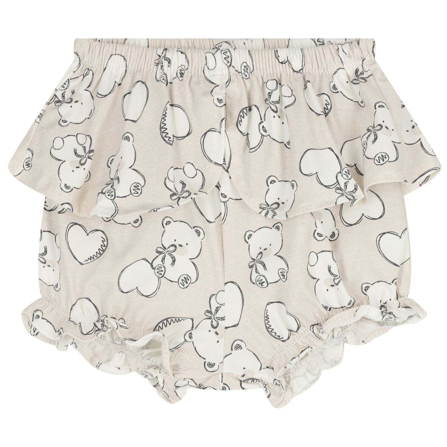 Baby Girls Ivory & Beige Shorts Set ( 2-Pack ), 1, hi-res