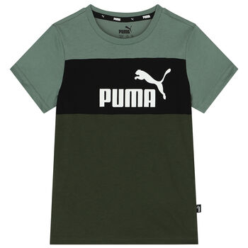Boys Green & Black Logo T-Shirt