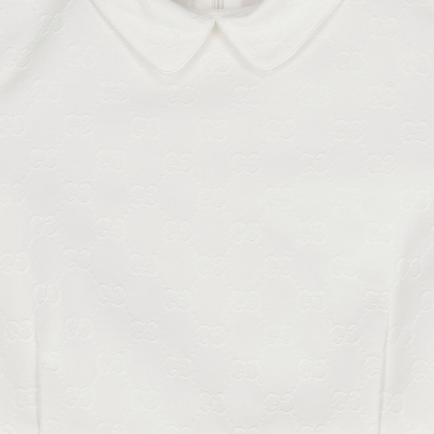 Girls White GG Logo Dress, 1, hi-res