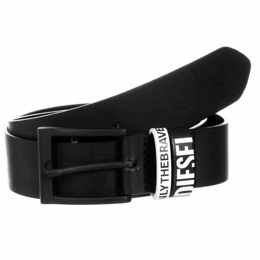 Boys black leather belt store
