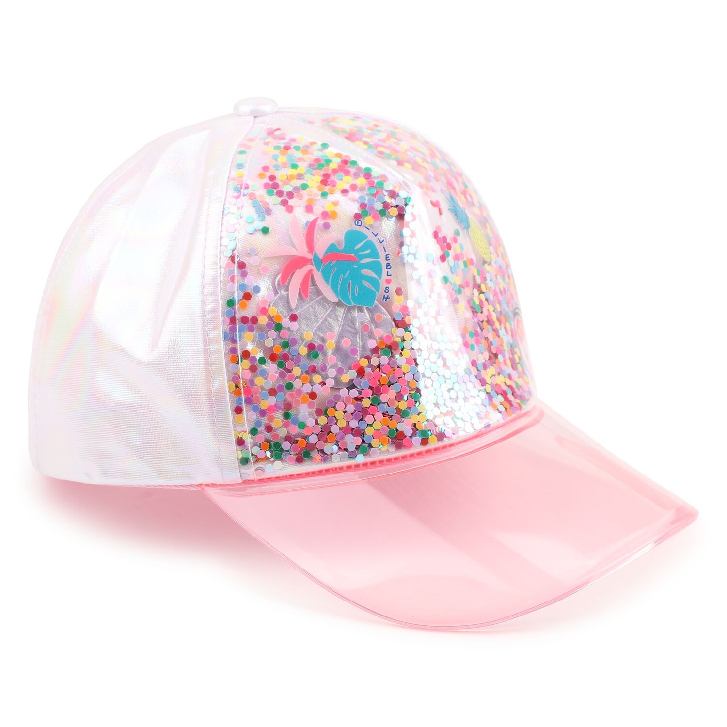 Girls Silver Iridescent Cap, 1, hi-res