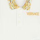 Younger Boys Ivory Barocco Polo Shirt, 1, hi-res