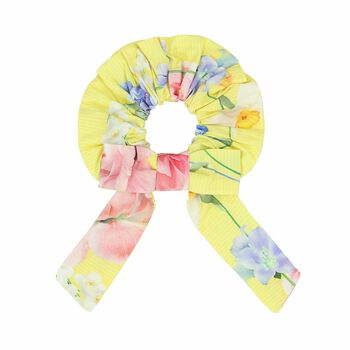 Girls Yellow Floral Scrunchie
