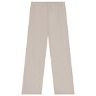 Girls Beige Embellished Logo Trousers, 1, hi-res