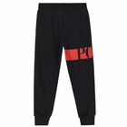 Boys Black Logo Joggers, 1, hi-res