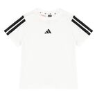 Younger Boys White & Black Logo Shorts Set, 1, hi-res