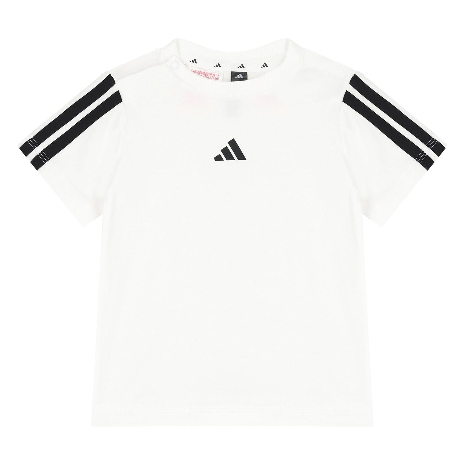 Younger Boys White & Black Logo Shorts Set, 1, hi-res