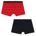 Boys Black & Red Boxer Shorts (2 Pack), 2, hi-res