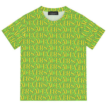 Boys Green & Yellow Logo T-Shirt