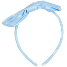 Girls Blue Polka Dots Bow Headband, 1, hi-res