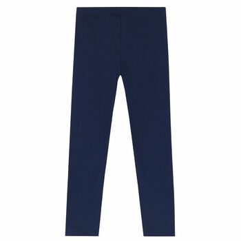 Girls Navy Logo Leggings