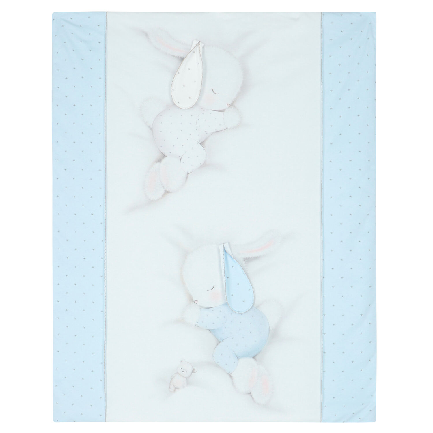 Baby Boys White & Blue Bunny Blanket, 2, hi-res image number null