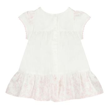 Baby Girls White & Pink Floral Dress