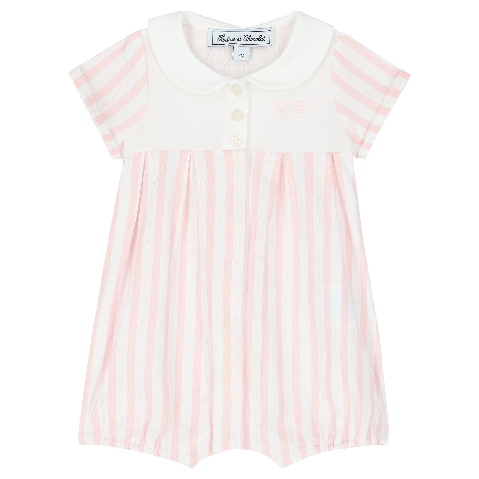 Pink and deals white striped romper